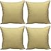 Zestaw 4 luksusowych dekoracyjnych łagodnie żółtych / pastelowych miękkich jednokolorowych poszewek na poduszki nowoczesne solidne wystrój domu poszewka na poduszkę na sofę kanapę dom biuro - 45 x 45 cm