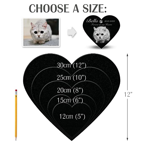Image of ADFSTONE Heart Shaped Pet Memorial Stones Personalized Dog Remembrance Gifts, Customized Cat Picture Grieving Plaque, DIY Gravestone, Custom Sympathy Photo Gift, Animal Grave Markers