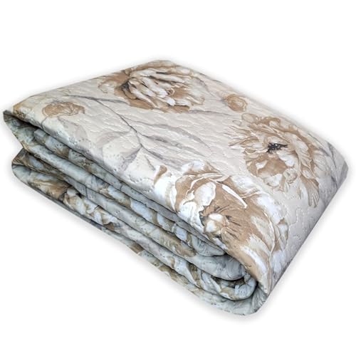 Home Tresor - Copriletto Trapuntato | Copriletto Fantasia Patchwork 72 | Trapunta Mezza Stagione Beige Matrimoniale