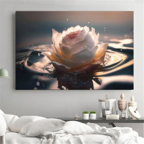 Salon de fleurs tableau lotus sur toile déco murale sans cadre 30x45