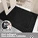 BEQHAUSE Türmatte Innen, super saugfähige Schmutzfangmatte, rutschfeste Maschinenwaschbare Fußmatte, Schmutzfänger Teppich für Hund, Eingang, Haustür, 60x90cm, Schwarz