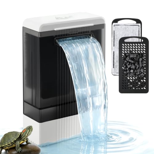 Image of AQQA Turtle Filter for 20-40 Gallon Tank,Low Water Internal Aquarium Filter | Quiet Full Copper Motor, Replaceable Filter Sponge & Bio Sponge, Dual Mounting, 132 GPH, 5V Low Voltage