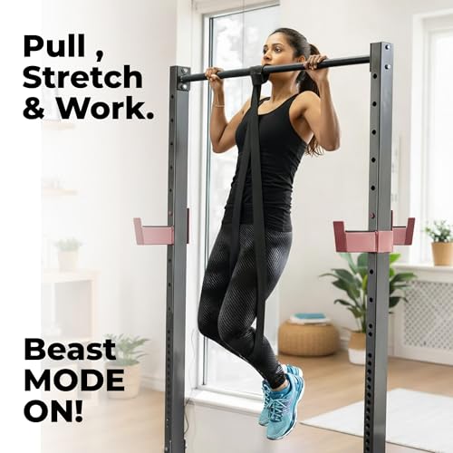 Image of Resistance Bands Set of 2 (Extra Light & Medium), Pull Up Bands for Men & Women, Exercise Bands for Strength Training, Home Workout, Gym Fitness, Stretching, Mobility, Yoga, Crossfit