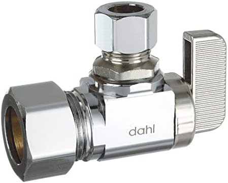 Dahl Faucet Valve - Compression Plated Angle Valve, Chrome Finish, 2 Pack - 5/8 In x 3/8 In