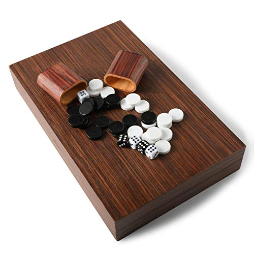HOLYKING Backgammon Set with Travel Carrying Case for Kids and Adults- 19\" x 15\" Wooden Classic Board Game Case