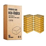 Estropajo Ecologico Resistente [16 Unidades] Hogar y Cocina | Hecho de Fibra de Coco y Celulosa | Estropajo Biodegradable | Limpieza Cocina, hogar, baño | Apto vitroceramica | Producto ecológico