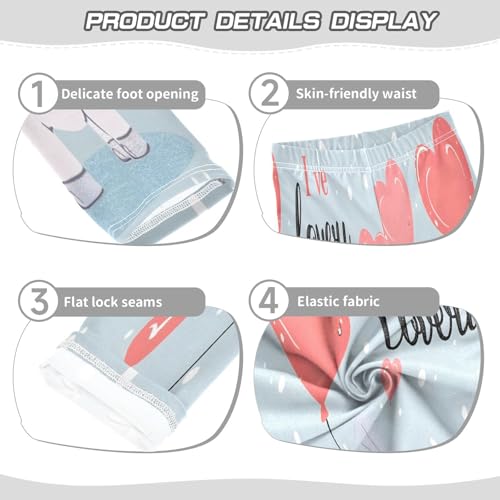 Bolaz Toddler Girls Leggings Printed Yoga Pants Leggings Valentine Card for Kids3