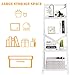 Tangkula 4-Tier Ladder Shelf Bookcase Leaning Free Standing Wooden Frame Decor Bookshelf Storage Flower Shelf Plant Display Shelf for Home Office (White, 1)