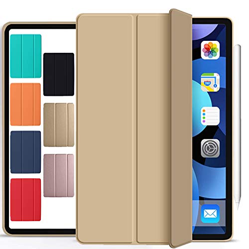 Image of DuraSafe Cases for iPad Air 5th 2022 Air 4th 2020 Generation [iPad Air 4 / Air 5 ] 10.9 Inch A2588 A2316 MM6R3HN /A MM6T3HN /A Protective Durable Supportive Magnetic Dual Angle Stand Cover - Gold