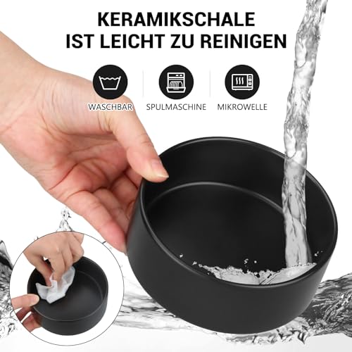 MOCOBO Hundenapf Katzennapf, Fressnapf für Mittelgroße Hunde, Doppel Napf mit Ständer, Schwarz-weiße Schüssel - 2 × 400 ML – Bild 6