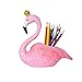 Produktbild DEI QI Kreativer Stifthalter, Schreibwaren-Aufbewahrung, Make-up-Bürstenlagerung, rosa Flamingo-Form, umweltfreundliches Harzmaterial, stilvolle Persönlichkeit, Desktop-Organizer, 8.7 * 3.9 * 9inch