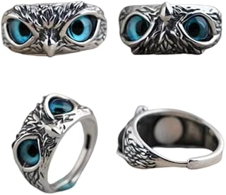 خاتم مفتوح قابل للتعديل بتصميم عصري ساحر على شكل بومة متعدد الألوان للرجال والنساء