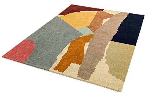 Lord of Rugs Reef Geometric Patterns Hand Tufted Quality 100% Wool Rug Living Room Bedroom Carpet X-Large 200x290 cm (6'7"x9'6") RF14 Abstract Multi