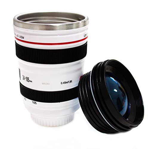 Copo Térmico Lente Câmera Ef 24-105mm Caniam Caneca Macro BRANCO