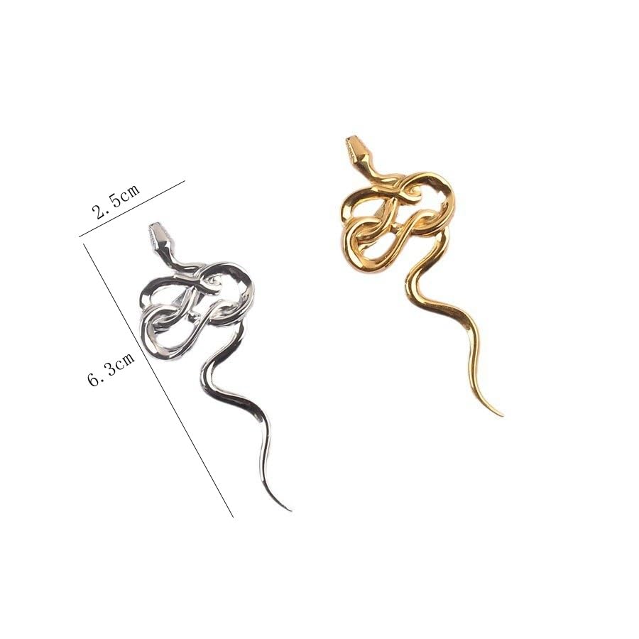 Image of Dainty Long Snake Brooch Pin Gothic Simple Sanke Pin Stainless Steel Smooth Snake Collar Pin Coat Suit Accessory Metal Animal Lapel Pin Banquet Badge Pins Backpack Bag Brooches Pin for Women Men
