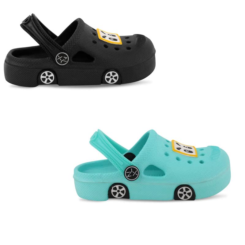 Image of SMARTOTS Pack of 2 Car Design Kids Clogs for Daily Use, Kids Eva Sandals for Boys and Girls with Adjustable Sling Back Strap