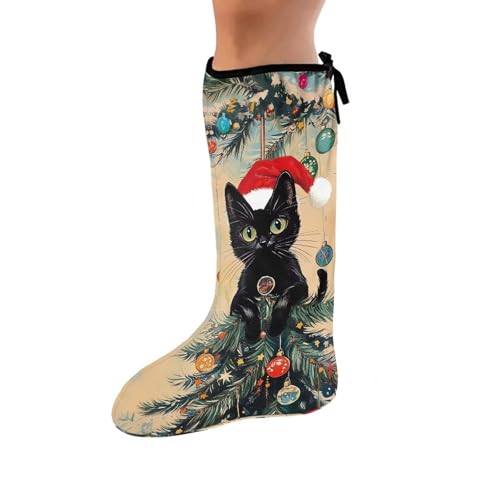 LJMKZJN 2Pcs Xmas Cat Print Leg Cast Cover Cast Sock Cover for Foot Leg Cast Protector Decorative Below The Knee Leg Cast Sleeve Cast Socks Over Cast