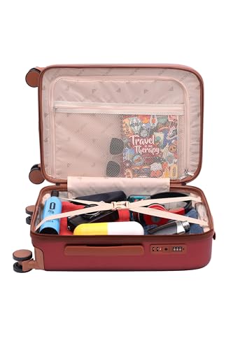 Image of FUR JADEN The Wayfarer 75cm Polycarbonate Travel Luggage Suitcase with 8 StealthTech Silent Shock Absorbing Wheels, TSA Lock & Aviation Grade Telescopic Trolley (Maroon, Large 28 inch)