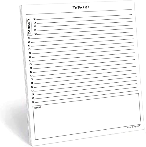 To Do List Notepad, 50 Page Planner Pad. Undated Todo Checklist W/ Priority & Note Sections. Organize & Track Projects, Clients Or Daily Tasks. 8.5 X 11, A4 Sheets. Made In The Usa. #TOP1