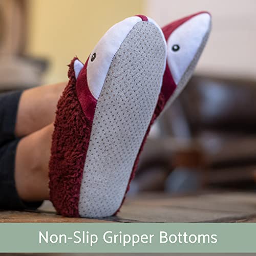 Elanze Designs Burgundy Fox Womens Animal Cozy Indoor Plush Lined Non Slip Fuzzy Soft Slipper - Small #TOP2