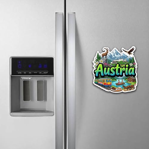 Image of Fridge Magnet, Premium Engineered Wood Travel Souvenir, Multicolor Decorative Refrigerator Magnet with Laser Cut Design & HD Print- Austria