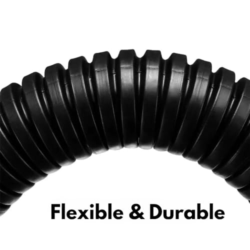 South Bend Components 20 FT 1/2” Wire Loom Split Tubing Auto Wire Conduit Flexible Cover | Plastic Cover for Electrical Wires & Cables, Black