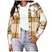 Bidobibo Zip Up Jackets for Women Plaid Shackets for Women 2025 Trendy Long Sleeve Button Down Shirts Jacket Fall Fashion Flannel Shirt Cropped Coats