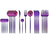 JASHII Silverware Sets, 24-Piece Stainless Steel Flatware/Cutlery/Tableware Set Service for 6...