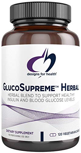 Designs for Health GlucoSupreme Herbal - Berberine HCl, Banaba, Ginseng + Cinnamon Extract Designed to Support Healthy Insulin + Blood Sugar Levels - Non-GMO Supplement (120 Capsules)
