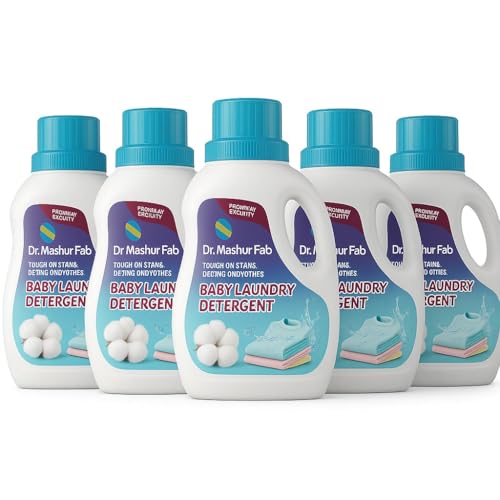 Image of Laundry Detergent for Newborns baby and children - Gentle, Hypoallergenic, Chemical-Free Liquid for Clothes, Stain Remover, Suitable for All skin, Baby Essentials - 1L (5, Bottal)
