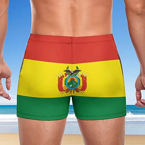 Men's Swimwear Bolivia Flag Briefs Swim Trunk Square Leg Boxer Board Shorts Swimsuit3
