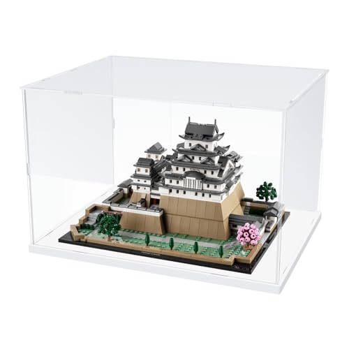 Image of Choowin Acrylic Display Case for Lego 76419 for Lego Hogwarts Castle and Grounds for Lego Display Thickened Clear Acrylic Display Cases for Collectibles Assemble Dustproof Display Box(White Base)