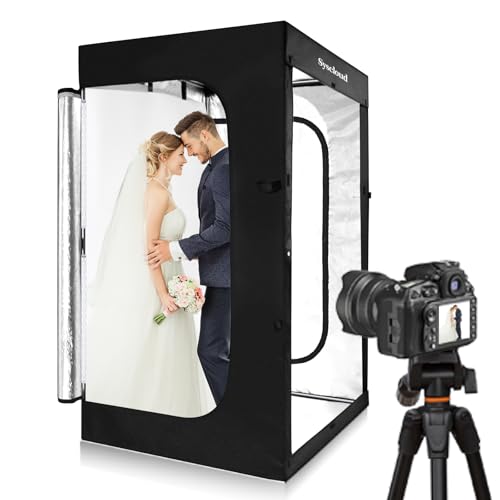 SYSCLOUD Photo Studio Light Box, 47"x39"x78" Professional Dimmable Shooting Tent Kit with 640 LEDs Lights & 3 Kinds Double-Sided Color Backgrounds for Large Product Photography