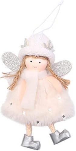 QAZIUY Juego de adornos de Navidad para manualidades, decoraciones de Navidad, ángel de felpa con colgante de niña, adorno de árbol de Navidad,