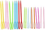 Large-Eye Plastic Sewing Needles, Hekisn Colorful Safety Lacing Needles, 2 Different Sizes Yarn Sewing Needle, Learning Needles for DIY Sewing Handmade Crafts (20 Pcs)