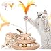 猫 おもちゃ 猫 ボール ぐるぐるタワー ペット用品: 猫遊び用 鈴入りボール タワー 回転 木製おもちゃ猫 玩具 - 猫 運動不足 ストレス解消 知育 おもちゃ コロコロボール 竹製 2層