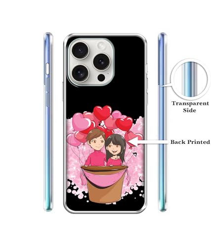 Image of Amazon Brand- Solimo Boy and Girl Printed Silicon Soft TPU Back Case Cover Compatible for Apple iPhone 15 Pro