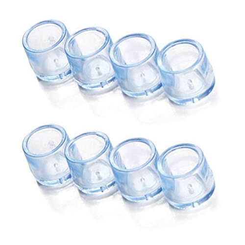 Tapas para Patas de Silla, 8 pzs Cubiertas de Patas para Muebles de Mesa de PVC, Almohadillas Redondas para Pies de Patas de Protector de Piso, Cubiertas de Silla Transparentes Antideslizantes,18mm