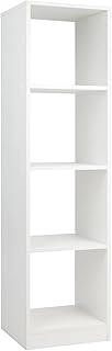 CASART 4-Cube Bookcase, 3-Tier/5-Tier Open Shelf Bookcase Compact Display Floor Bookshelf with Anti-Tipping Kits, Modern White Storage Stand Shelving Organizer Unit for Living Room Bedroom Office