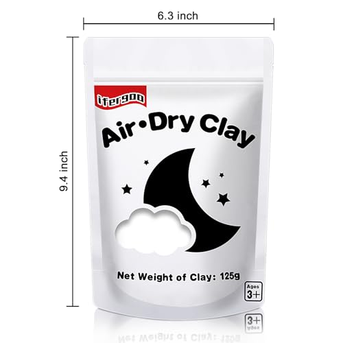 Image of ifergoo 125g White Air Dry Clay, 4.41 oz Foam Magic Modeling Clay for Kids