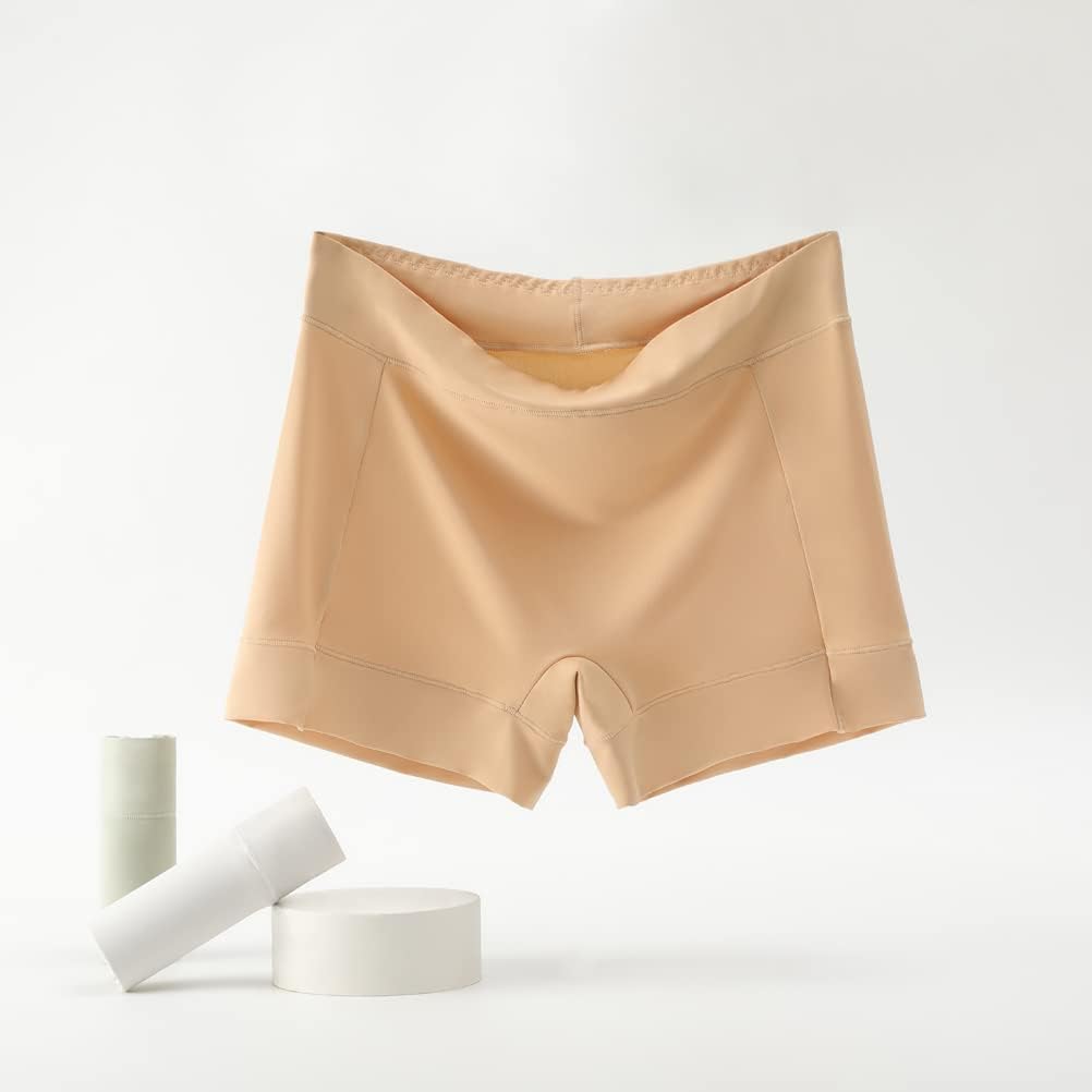 Women Soft Seamless Boyshort Underwear Ladies 4 Pack No Show Invisible Under Dress Nylon Boy Shorts Panties (Medium, 4Colors) - Image 3