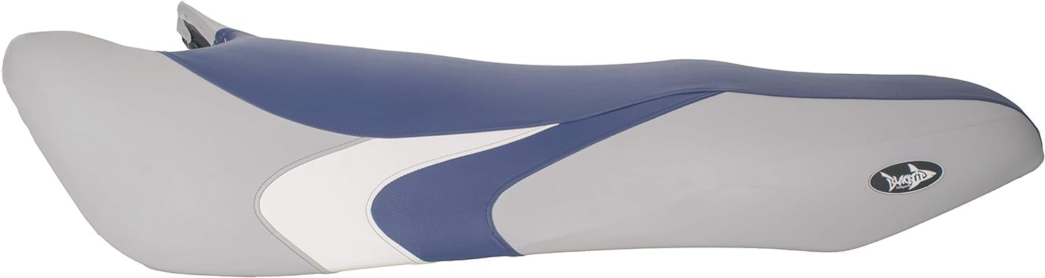 BlackTip Jetsports Seat Cover Compatible with Kawasaki 2002-2005 STX-R, 2003-2005 STX 12F/15F, 2003-2006 STX 900, 2009-2010 STX (Deep Blue/Gray/White)
