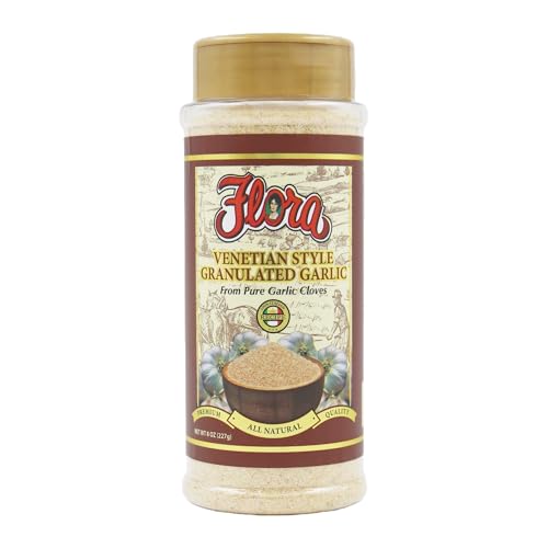 Flora Foods Italian Whole Garlic Cloves in Water Brine – Peeled & Ready to Eat – 10 oz Jar – Imported from Italy