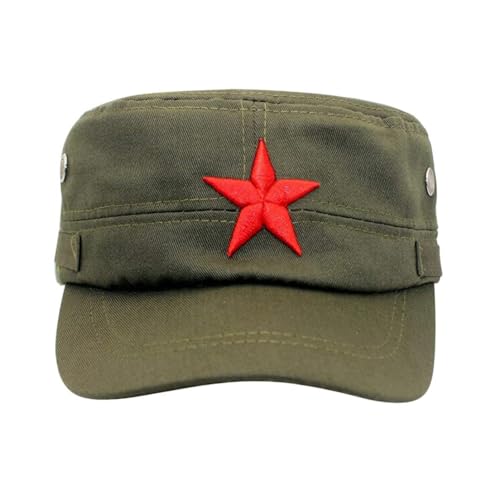 Casquette de cadet, chapeau de cadet pour hommes et femmes, casquette réglable protection solaire à bord court avec étoile rouge en polyester, armée...