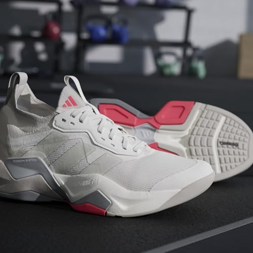 adidas Women's Chaussure de Training Rapidmove ADV 2, Chalk White/Alumina/Lucid Red, 39 1/3