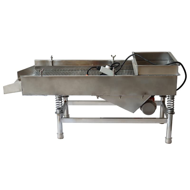 WYDDDARY Small Stainless Steel Linear Screen JG30-75 Electric Linear Sifter Machine Straight Vibrating Sieve Shaker 6mm Round Hole Mesh Single Layer Single Motor 220V