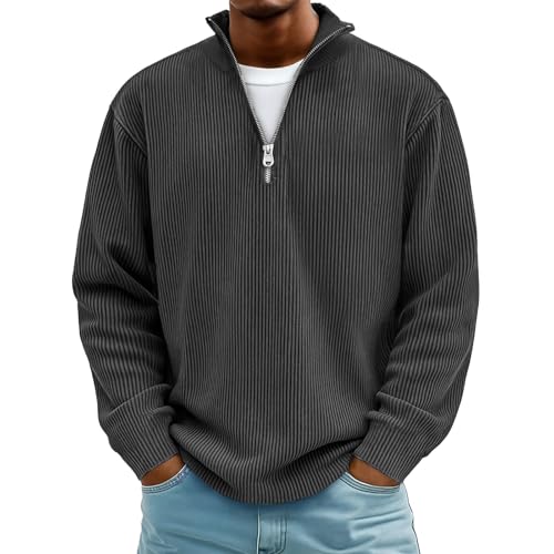 Pull gaufré homme à fermeture éclair pour vos sorties en plein air et bureau