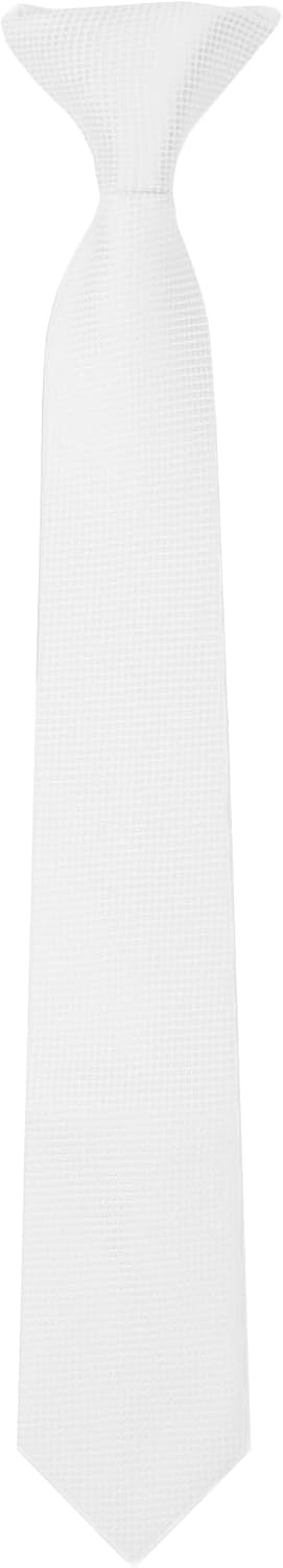 Jacob Alexander Boys' Woven Subtle Mini Squares 14-inch Clip-On Neck Tie