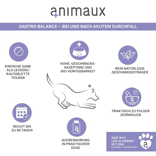 Beruhigungstabletten für Hunde – Bei Stress, Angst & Reisen – Mit Baldrian, Johanniskraut & Lavendel – Pflanzlich – 40 Stück – animaux Daily Balance
