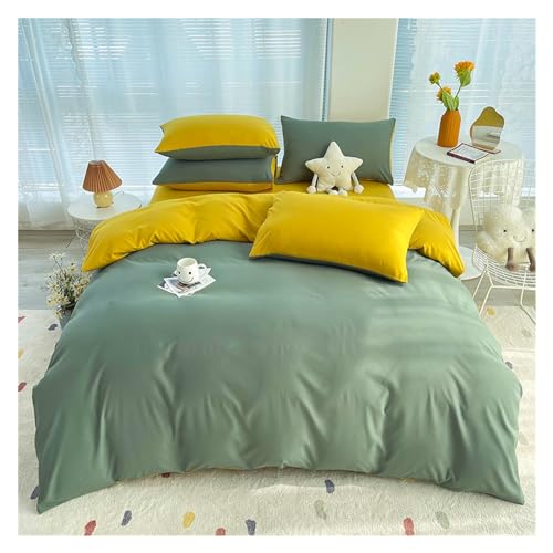 Couette de couleur unie parure de lit 4 pièces microfibre pour chambre cocooning
